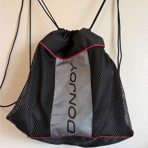 DonJoy Black and Gray Drawstring Bag